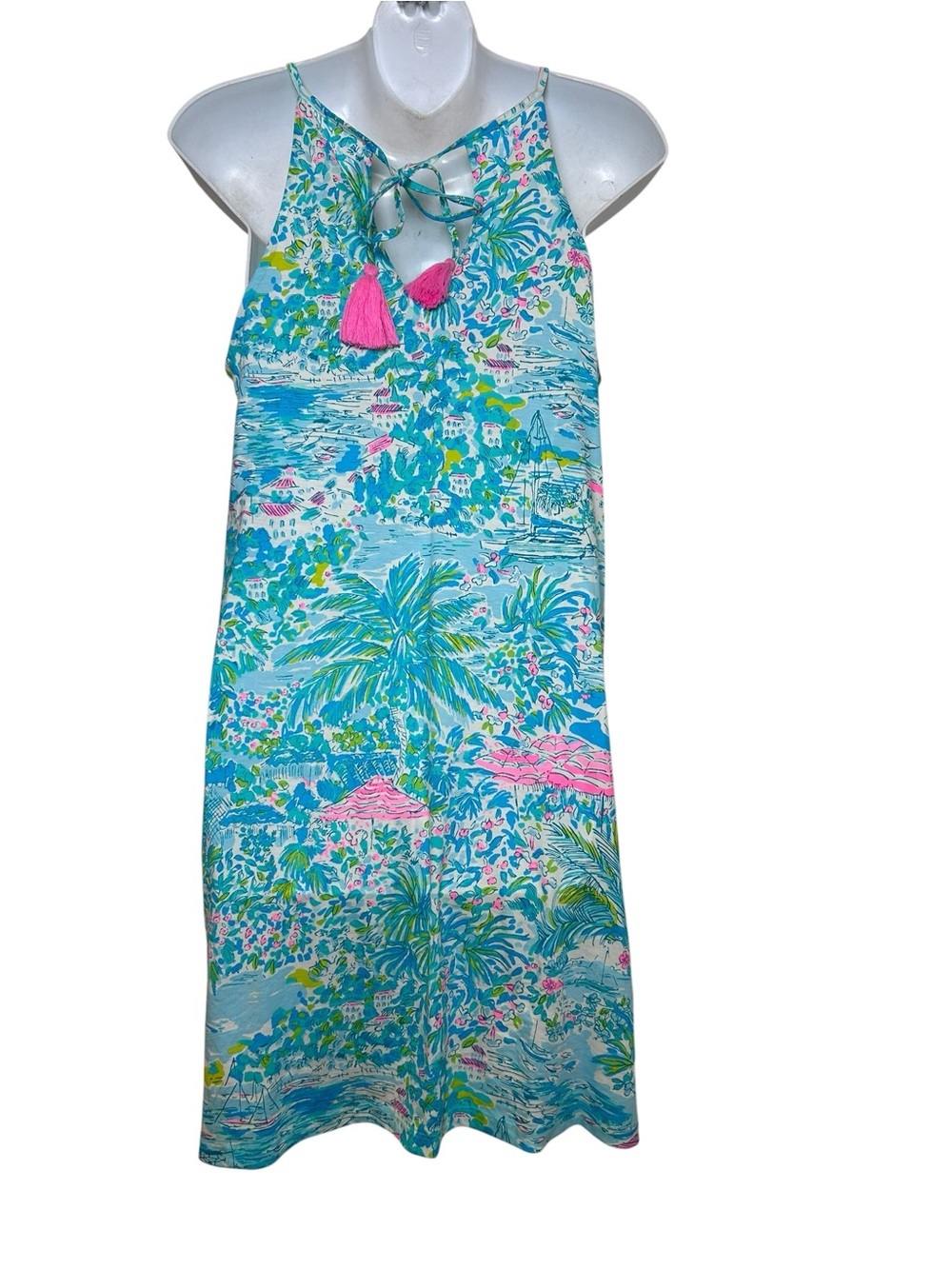 Lilly Pulitzer Margot Swing Dress Gustavia Green Sunshine City size XS sundress - Picture 3 of 9